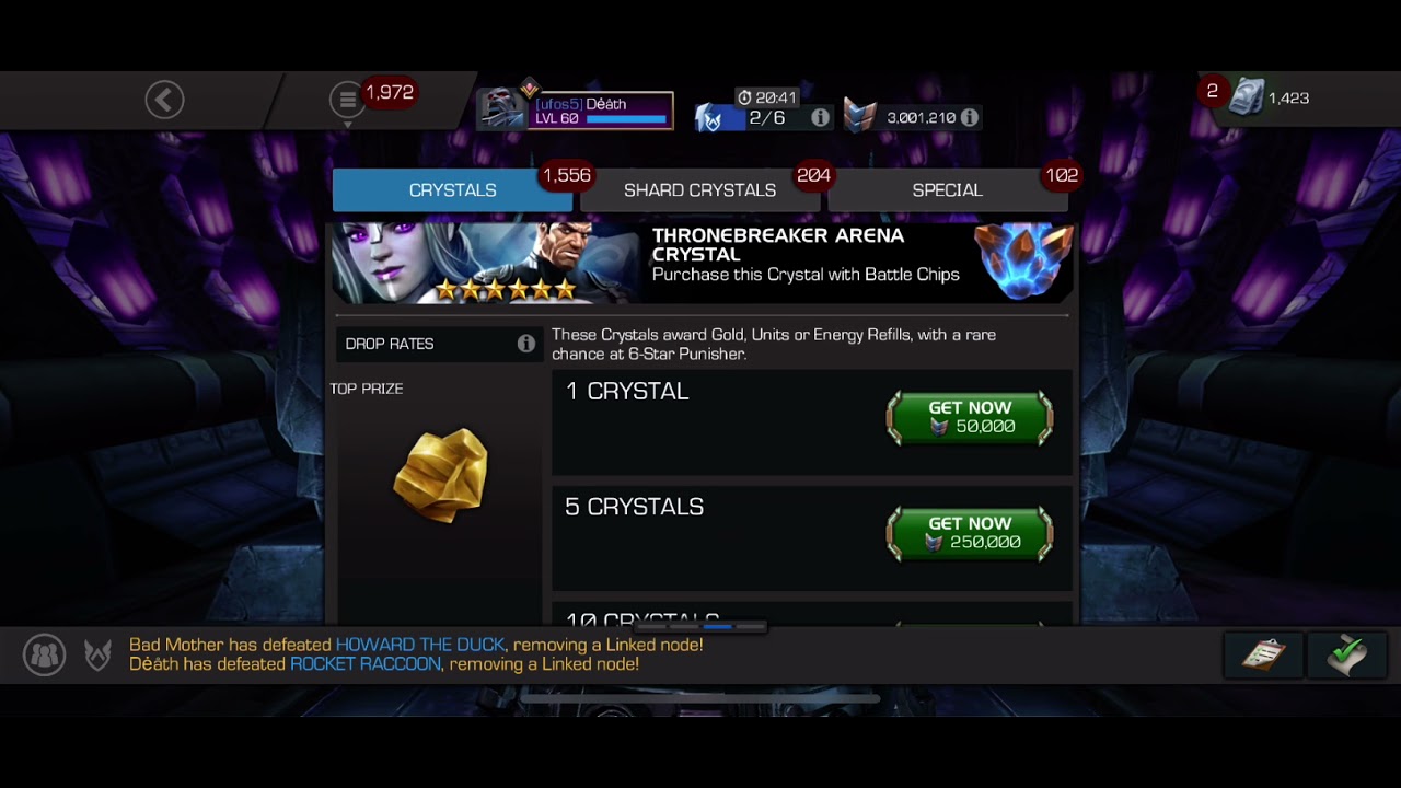 Throne Breaker Arena Crystals - 3Mil Battle Chips