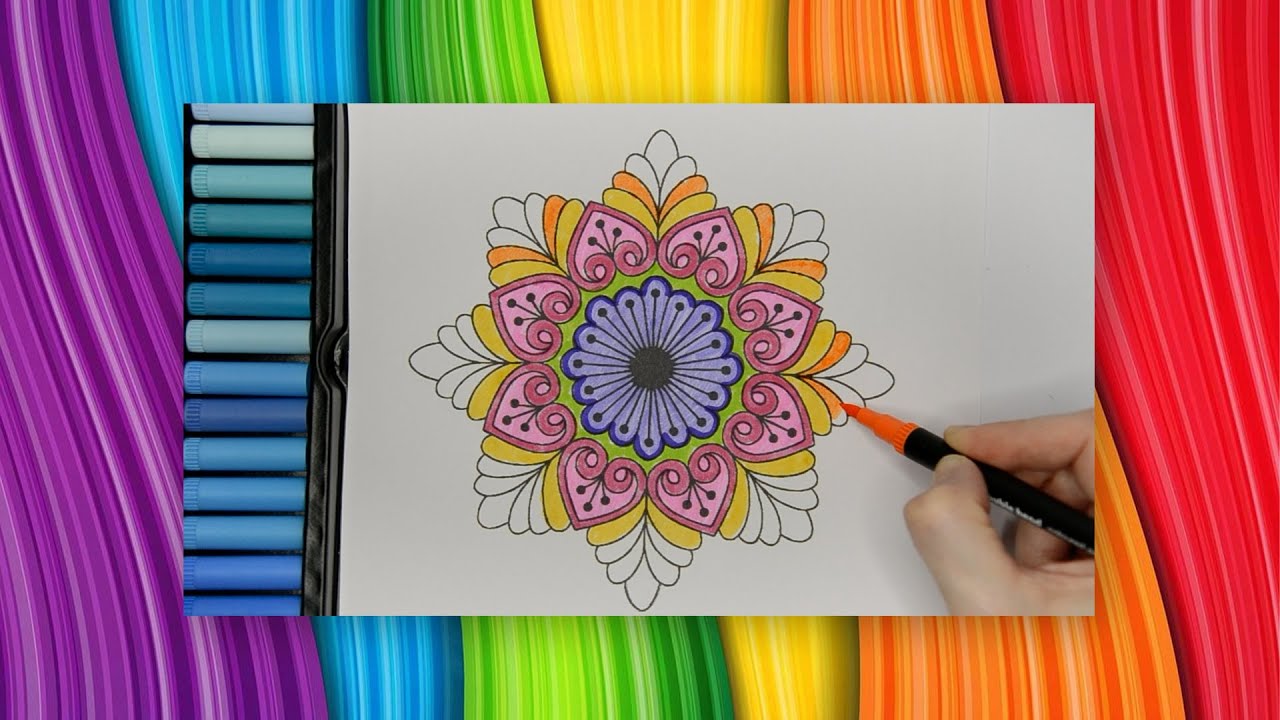 Coloro un Mandala con Pennarelli 🎨🖊️ Coloring a Mandala with Markers