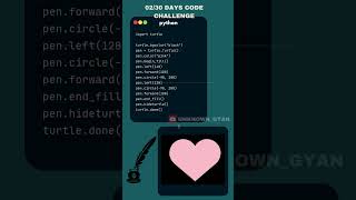 Day 2: of 30day code Challenge Heart Pattern in Python  #30DaysCodeChallenge  #programming #python