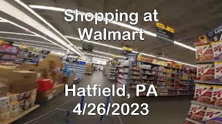 Shopping at Walmart Supercenter in Hatfield, PA (Hilltown Township) on April 26, 2023