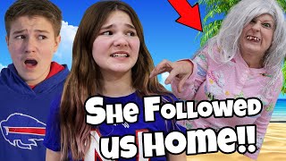 @Carlaylee  THAT WEIRD CAT LADY FOLLOWED US HOME!