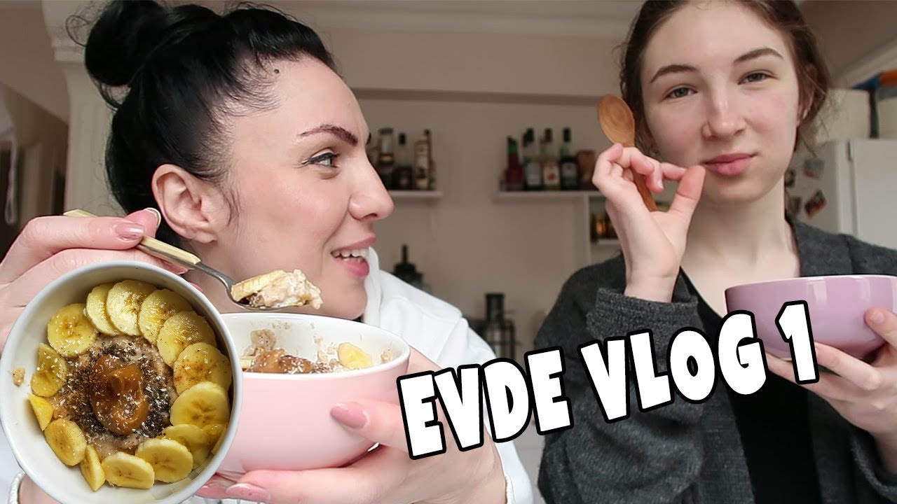 KARANTİNADA 1 GÜNÜMÜZ VLOG 1 | Sonunda Diyete Başladım, Yulaf Lapası Tarifi, Çatı Temizliği  Mukbang