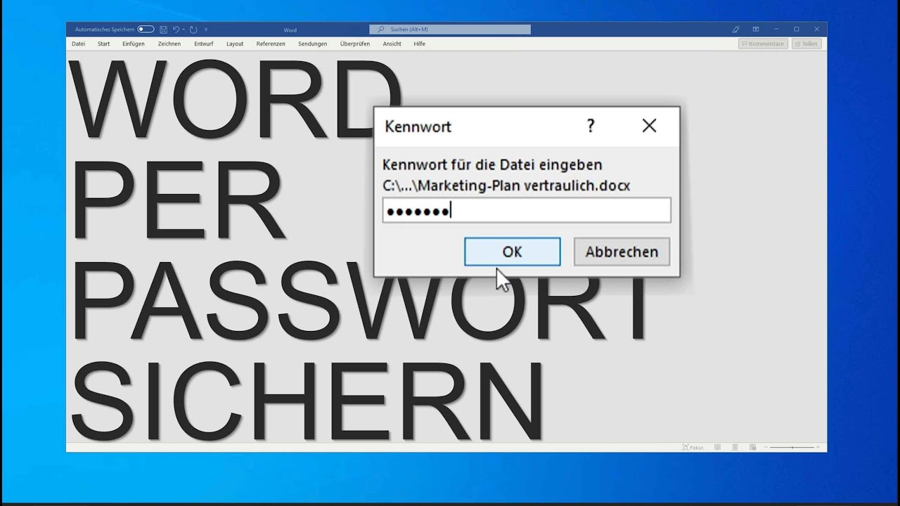 Zugangsbefehl Passwort Englisch Fünf Buchstaben How to: Word Passwort setzen und entfernen - wie sichere ich eine Word