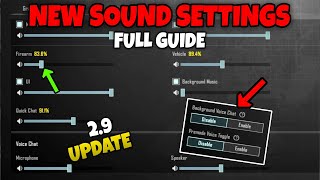 New SOUND SETTINGS 2.9 Update Explained in BGMI🔥|| BGMI Audio Setting Full Guide