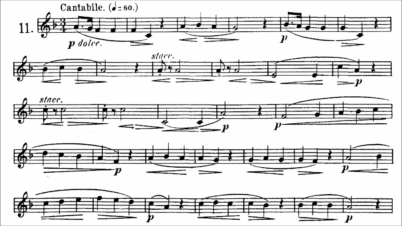 Trumpet Play-Along - Concone No 11 from 50 lyrical studies Op.9 - Cantabile - with sheet music