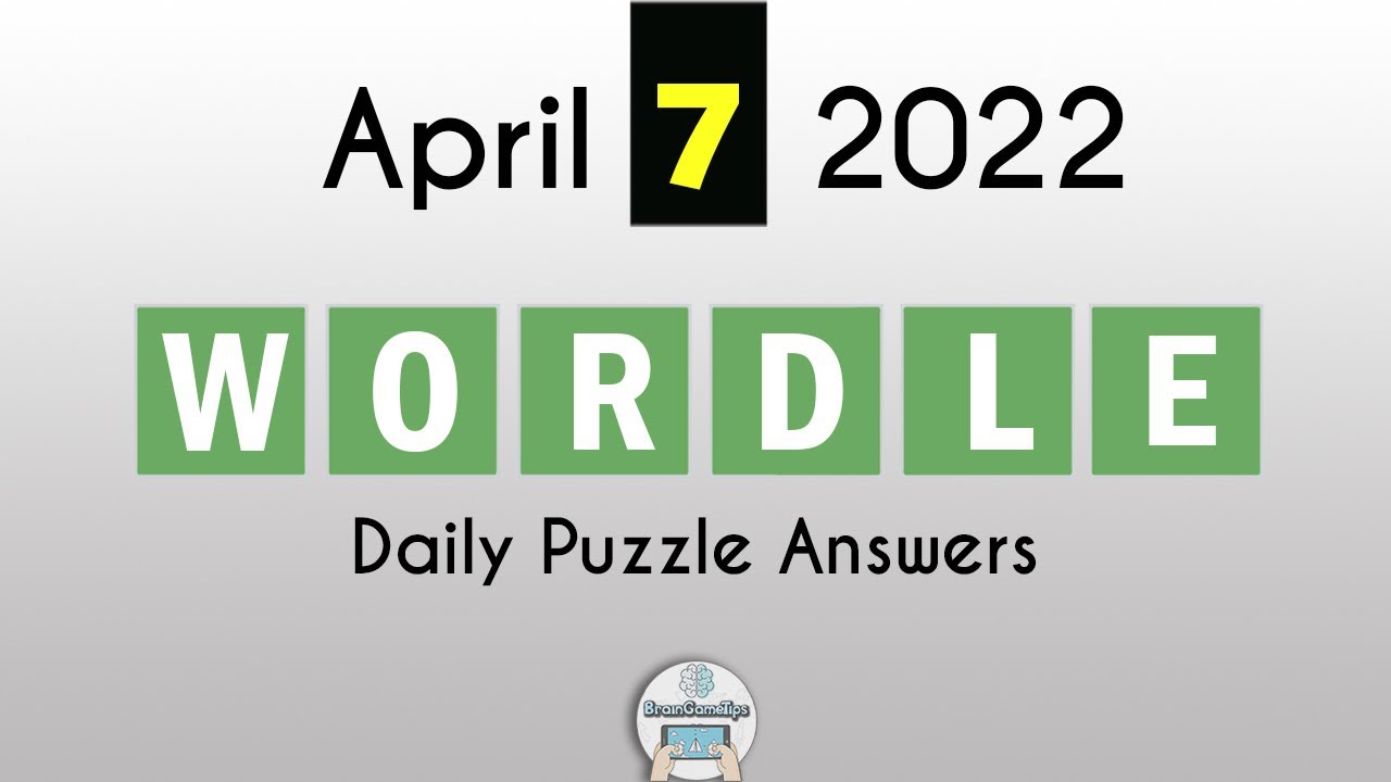 Wordle April 7 2022 Answer (Puzzle 292) YouTube