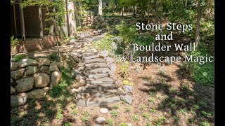 Stone Steps and Boulder Wall By Landscape Magic - Drone Footage 4K