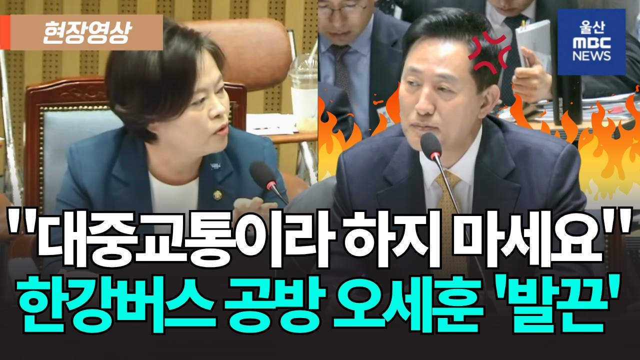 "대중교통이 아님을 인정하십시오" 정춘생 추궁에 오세훈 반발