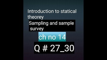 Mathcity Q no 27-30 ch no 14 sampling and sample survey Bsc and bs hons statistics stat city