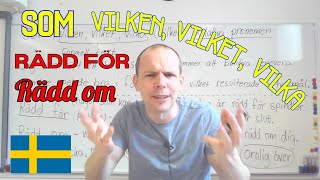 Som, vilken vilket vilka / rädd för, rädd om (era frågor) SFI - YouTube