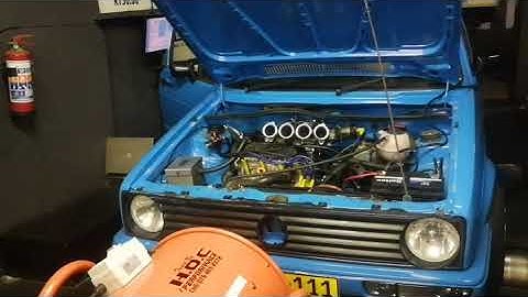 Vw mk1 8v 2l with a unique throttle setup cam branch and exhaust system