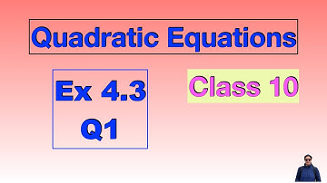 Ex 4.3 Q1 Quadratic Equations Class 10 Chapter 4 | NCERT CBSE PSEB Maths