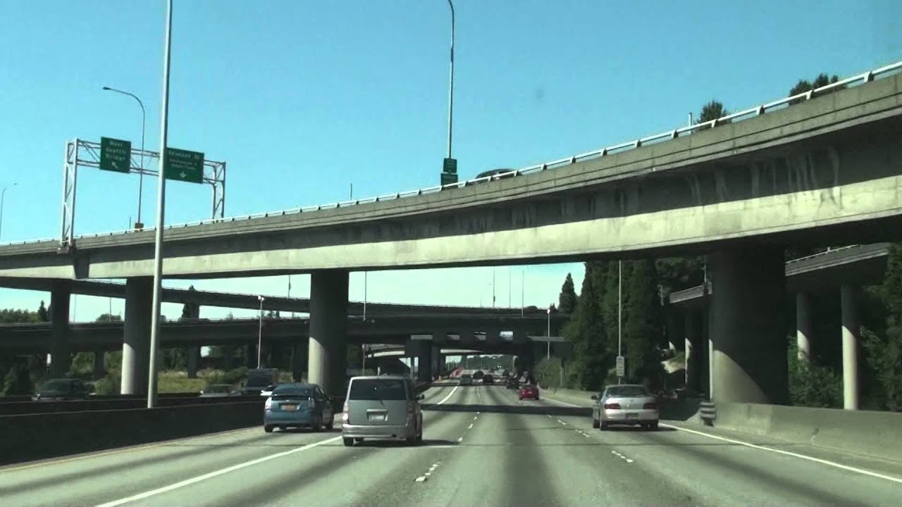Interstate 5 In Washington,Seattle, Exit 163 To Exit 164A，WA 98134