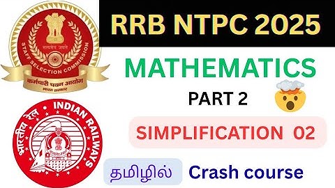 RRB NTPC 2026 | SIMPLIFICATION PART 2 | Free crash course in TAMIL