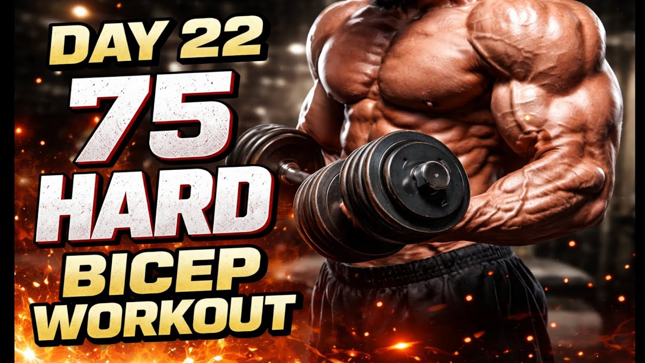 Day 22/75 | 75 HARD CHALLENGE 💪 | BICEPS WORKOUT | Arms on Fire 🔥