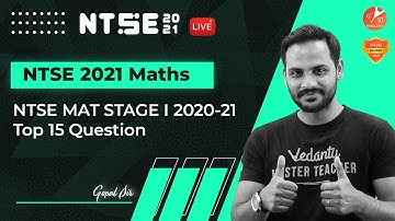 NTSE MAT STAGE 1:📢Top 15 Questions with Solutions for Stage 1 | NTSE Exam 2020-2021 | Gopal Sir