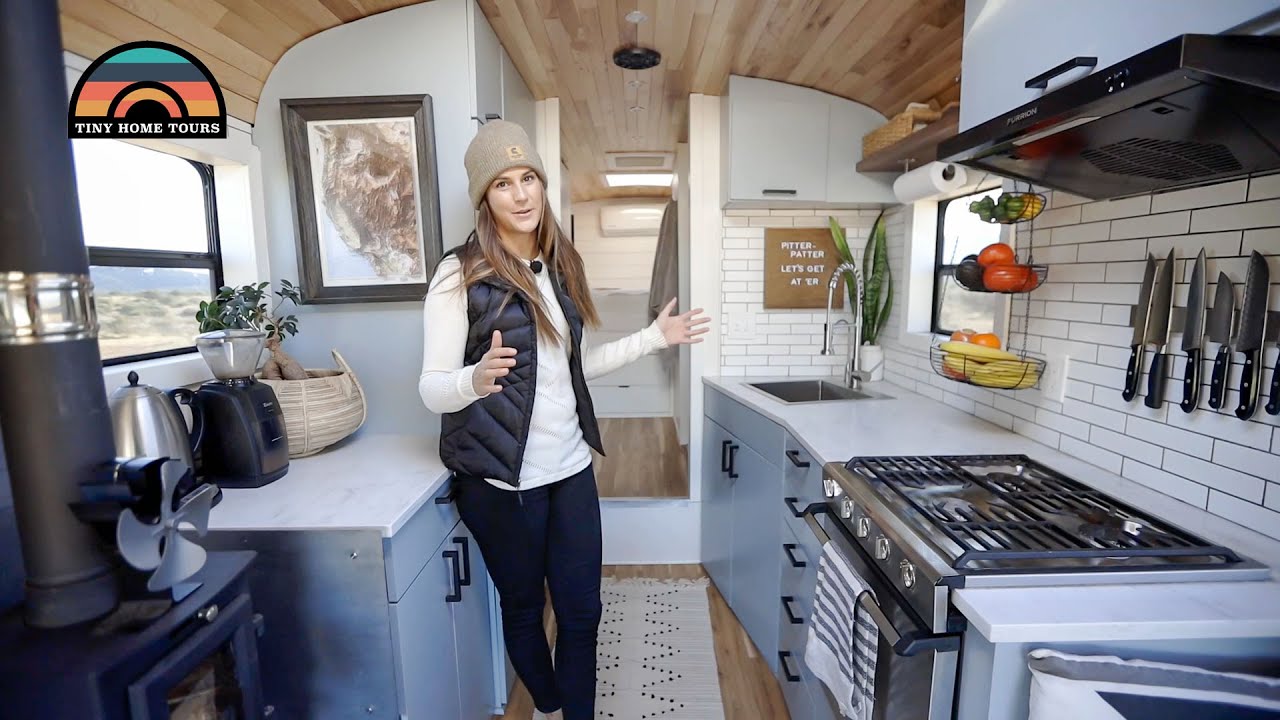 DIY Raised Roof School Bus Tiny House - Debt Free Tiny Home Living