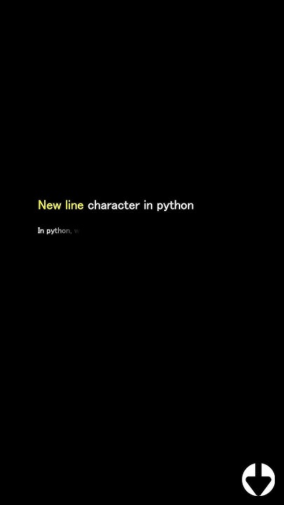 Two simple ways to print a new line character in python #python #new # ...