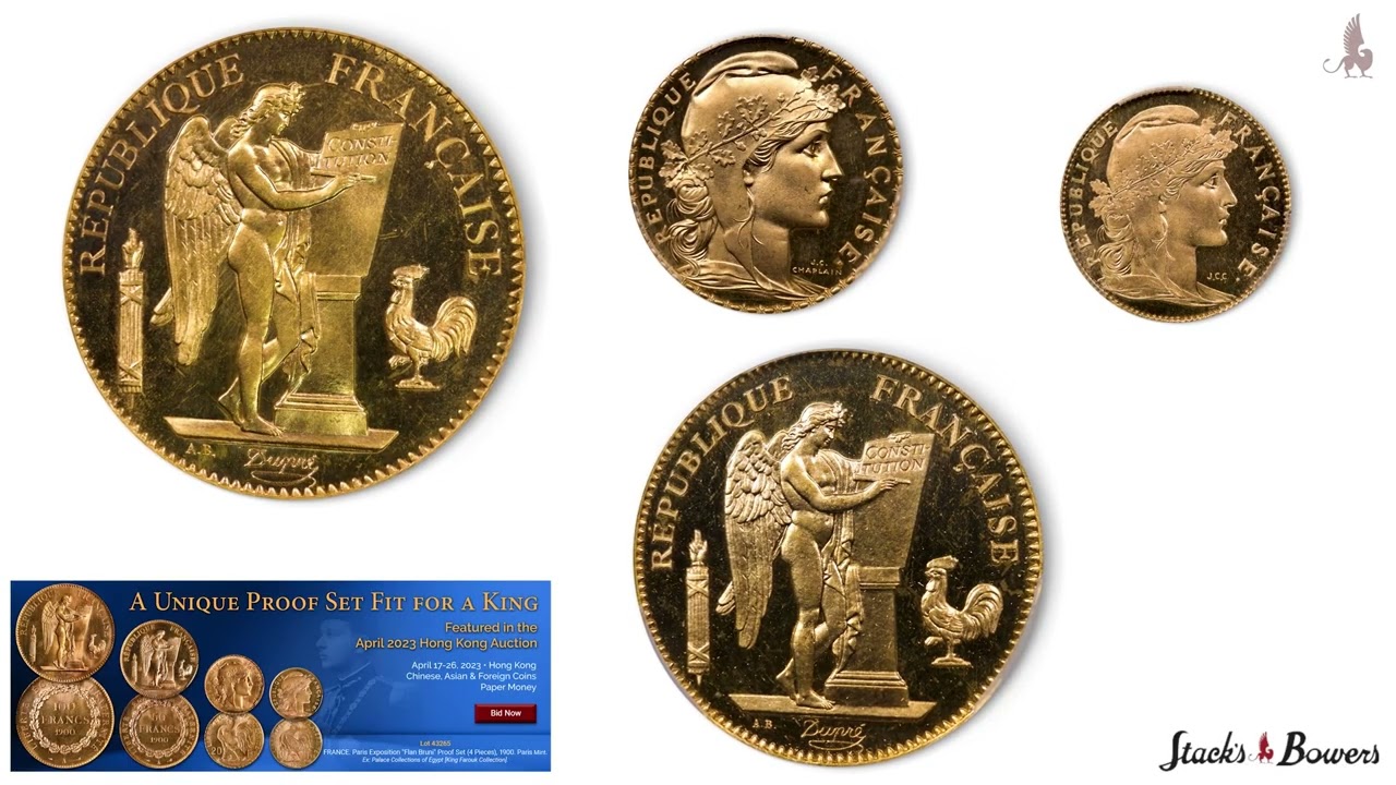 Impressive & Seemingly Unique "Exposition Universelle" Four-Piece Proof Set Pedigreed to King Farouk