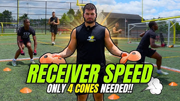 Basic Wide Receiver Drills - Using 4 Cones ONLY!