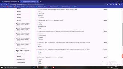 NPTEL WEEK 9 ASSIGNMENT ANSWERS FOR Remote Sensing: Principles and Applications
