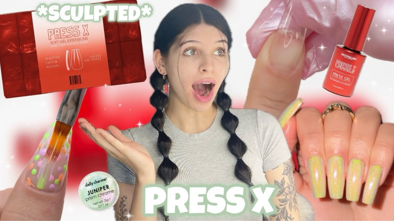 Full Set Using Not Polish Press X Sculpted Medium Coffin Soft Gel Application + 3 Step System Prep