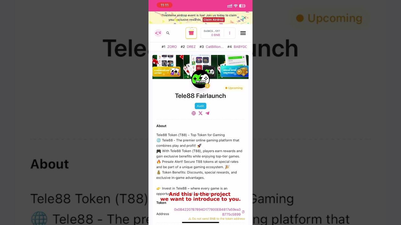 T88 Token - How to BUY on PinkSale by your phone