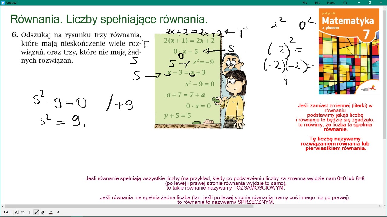 zad. 6 str. 190 RÓWNANIA. Matematyka z plusem 7 - YouTube