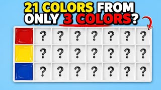 Won't Believe These 21 Colors Came from Just 3 Primary Colors! 🤯🎨#satisfying #colormixing #art #usa 