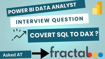 Convert SQL Code TO DAX Code | Power BI Interview Question