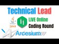 Arcesium  technical lead  java  live online round  hackerrank  rest  webservices  json