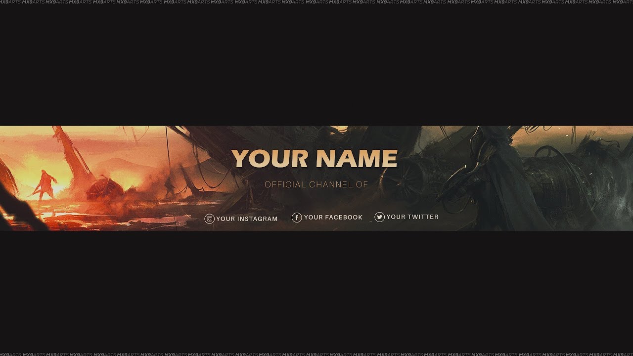 Free Gaming Youtube Banner Template 2018 Youtube