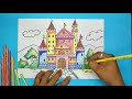Draw a castle easily step by step easy castle drawing tutorial