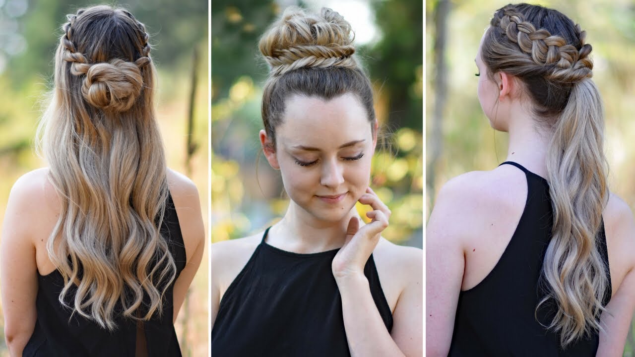 3 Easy DIY Hairstyles Back To School Cute Girls Hairstyles YouTube