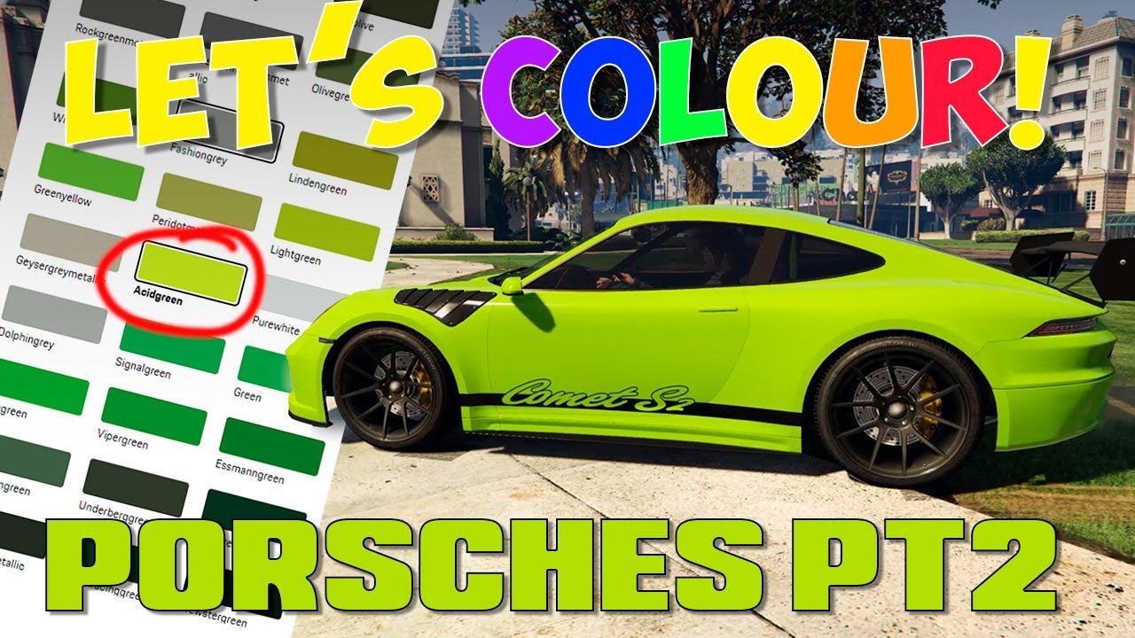 9 More Porsche Paint To Sample PTS Clean Crew Colours For Your Pfisters In GTA Online