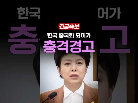 속보 한국 중국화 진행중 충격경고