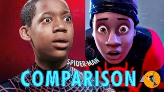 Spider-Man Into the Spider-Verse - Live Action Style! Side by Side Comparison