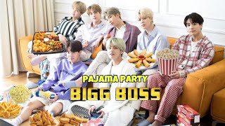 BTS IN BIGG BOSS house Pajama party 🥳 // Hindi dub // Part-1