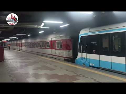 الجرار الكندي وعربات تحيا مصر بقطار المترو الجديد داخل الخط الأول بمحطه الشهداء