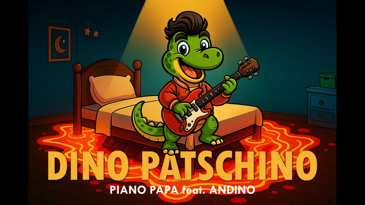 Dino Patschino 🦖 Dinosaurier Kinder • Kinderlieder deutsch | Piano Papa Kindermusik