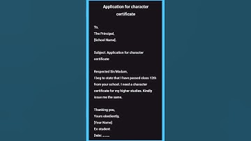 Application for character certificate from school/college #shorts #short #youtubeshorts #shortsfeed
