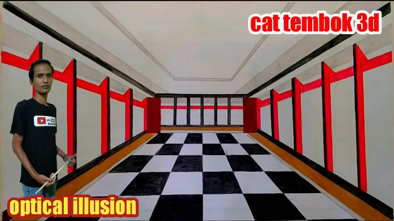 Optical Illusion 3d Wall Painting Mural Dinding 3d Cat Tembok 3d Ilusi Youtube Ilusi Optik Ilusi Mural