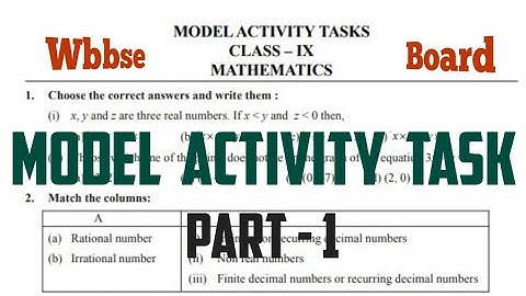 Model Activity Task Of Mathematics Class IX ||Class 9th||Homework During Lockdown||Wbbse Board||