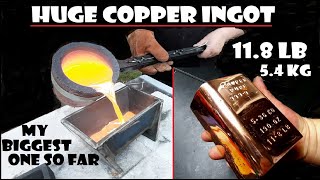 Copper ingot  -  my biggest one so far    11.8lb  5.4kg