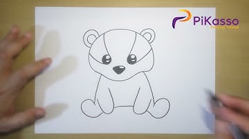 Cartoon Badger Easy Drawing Tutorial