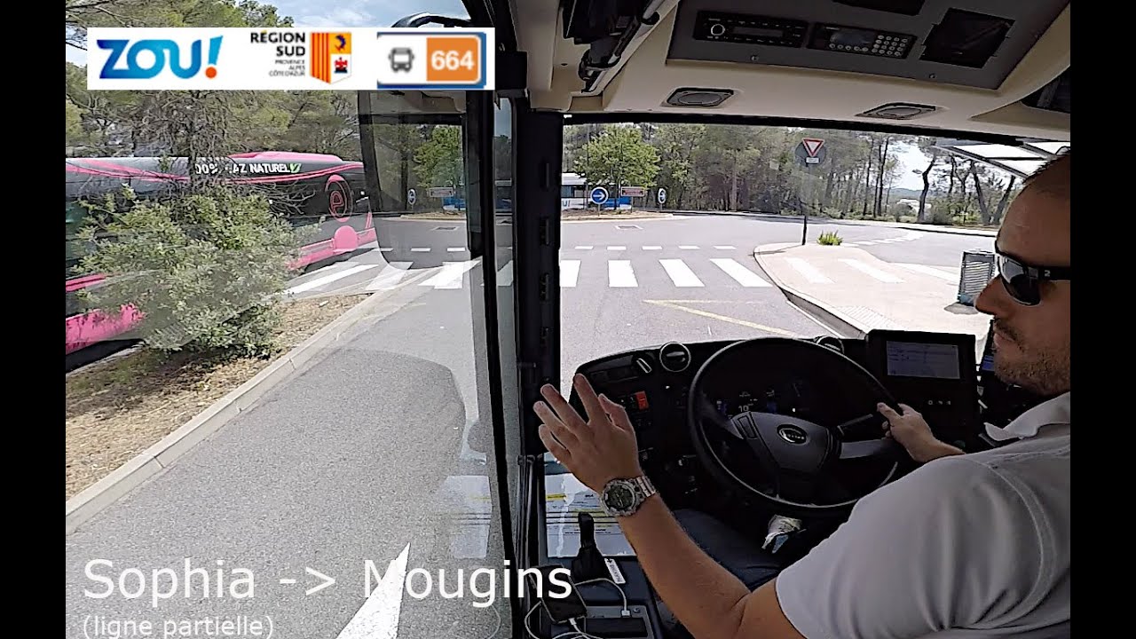Au volant d'un Heuliez GX 337 Elec sur la ligne 664 Zou! (Sophia / Mougins)