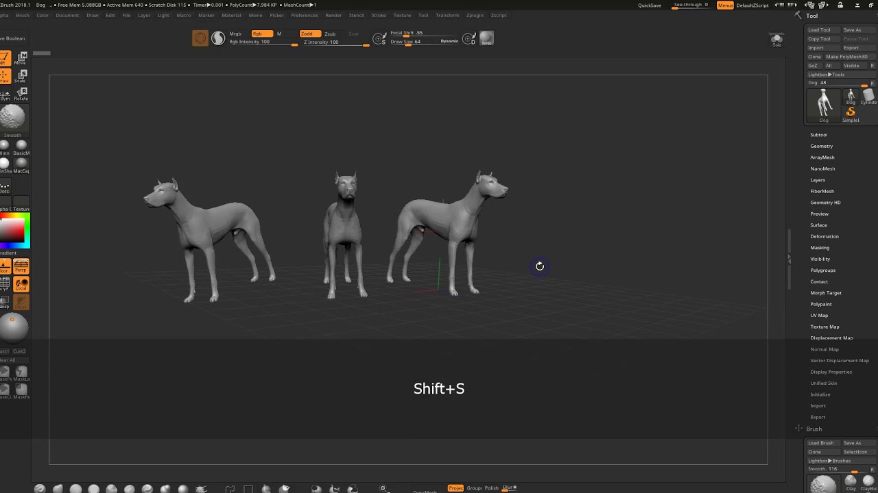 store canves setting in zbrush