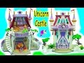 Queen Builds Playmobil Unicorn Castle & Schleich Dog Mom + Baby Puppy - Toy Video
