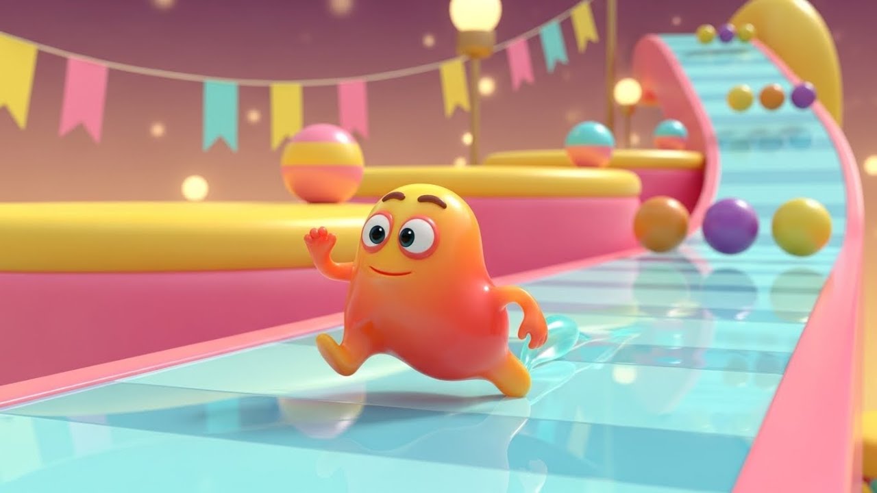 Fall Guys Wobbly Bean Fell Off the Platform | Nursery Rhymes for Kids & Baby Songs