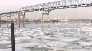 RIVER ICE FLOES & FREIGHT TRAIN